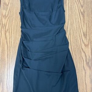 Express Black Ruched Mini Dress